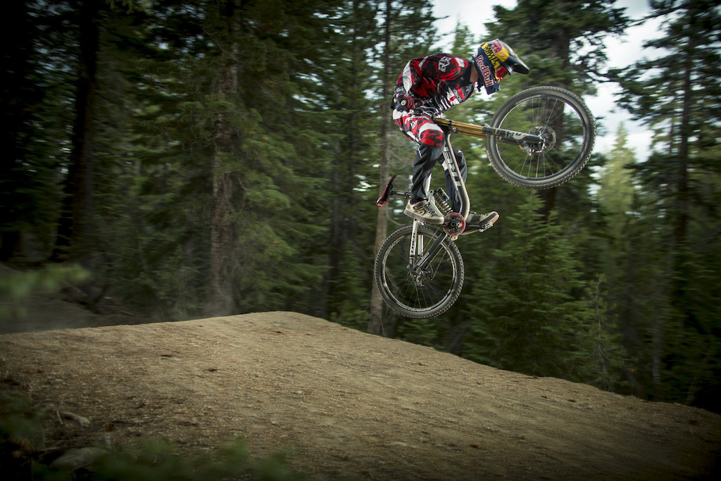 Aaron Gwin rides in Mammoth Moutain, CA. USA