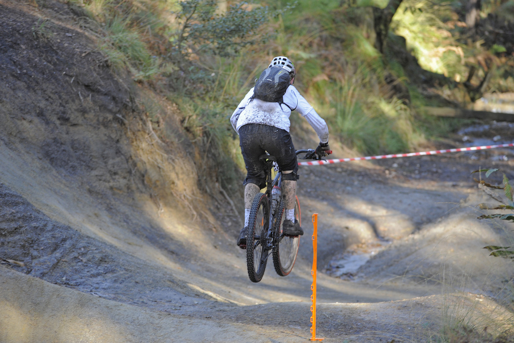Me going over the last jumps at the Enduro1 Gravity Enduro in Swinley Forest in October