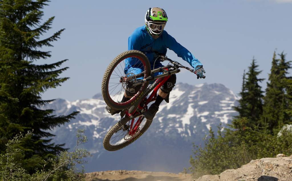 Mountain bike rider Paul Stevens is seen riding on Whistler mountain in Whistler, B.C. Saturday, August 11, 2012. THE CANADIAN PRESS/Jonathan Hayward