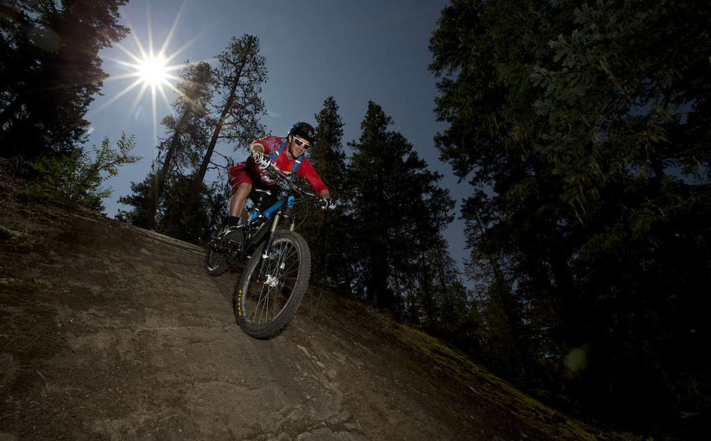 Mountain bike rider Paul Stevens is seen riding along a trail in Whistler, B.C. Sunday, August 12, 2012. THE CANADIAN PRESS/Jonathan Hayward