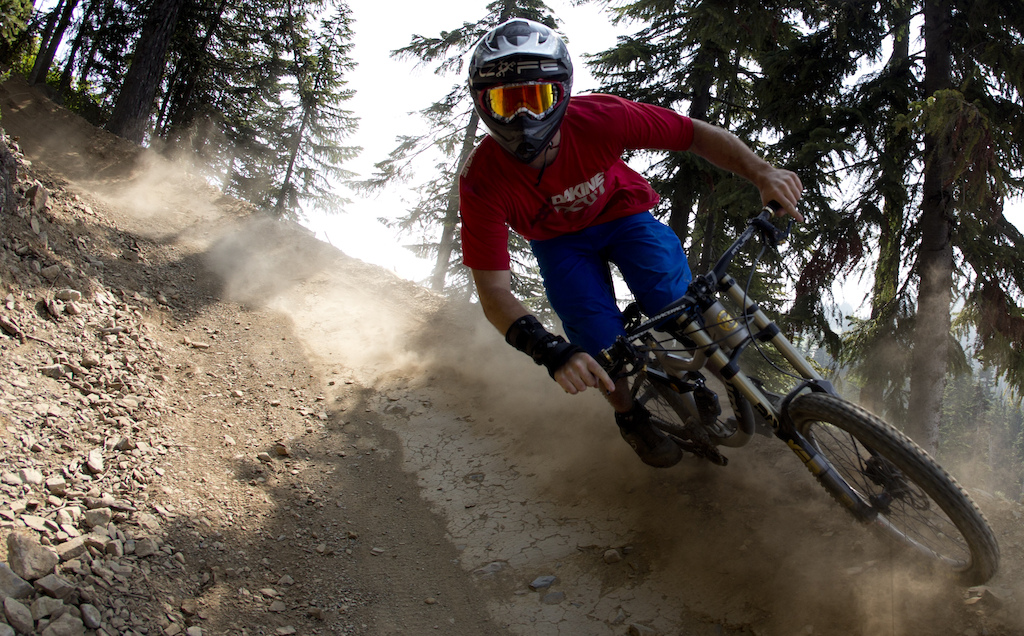 Mountain bike rider Dylan Sherrard is seen riding along a trail in Whistler, B.C. Monday, August 13, 2012. THE CANADIAN PRESS/Jonathan Hayward