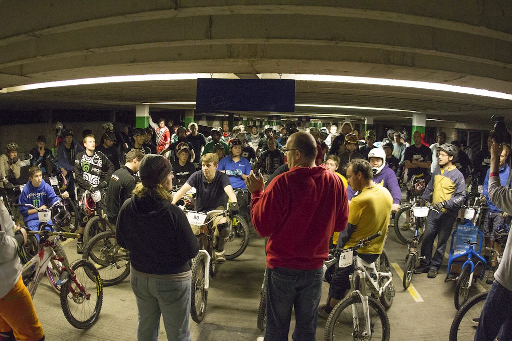 100 riders entered, that had to be whittled down to 16 through qualifying during Evans Cycles Urban Dual at NCP Multstory Car Park, Cardiff, Wales, United Kingdom. 28October,2012 Photo: Charles Robertson