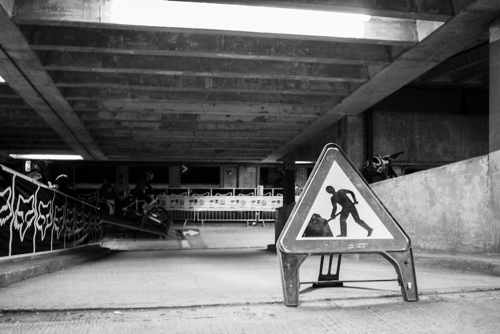 Down for maintenence during Evans Cycles Urban Dual at NCP Multstory Car Park, Cardiff, Wales, United Kingdom. 28October,2012 Photo: Charles Robertson