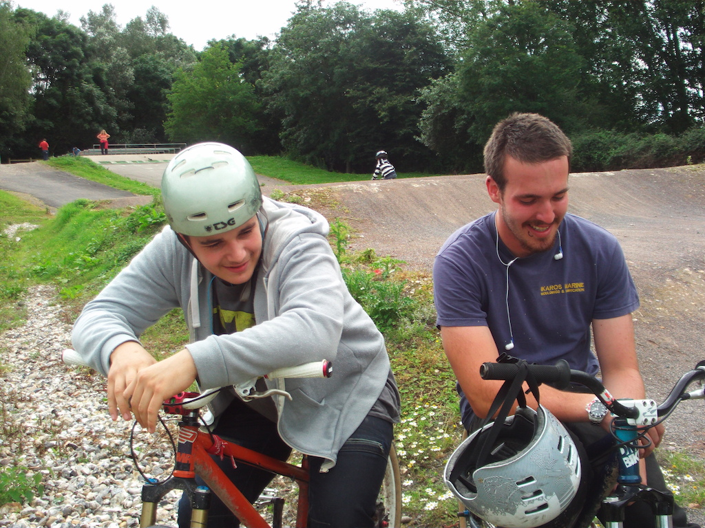 Me and demitri just chilling at the BMX Track Andover.