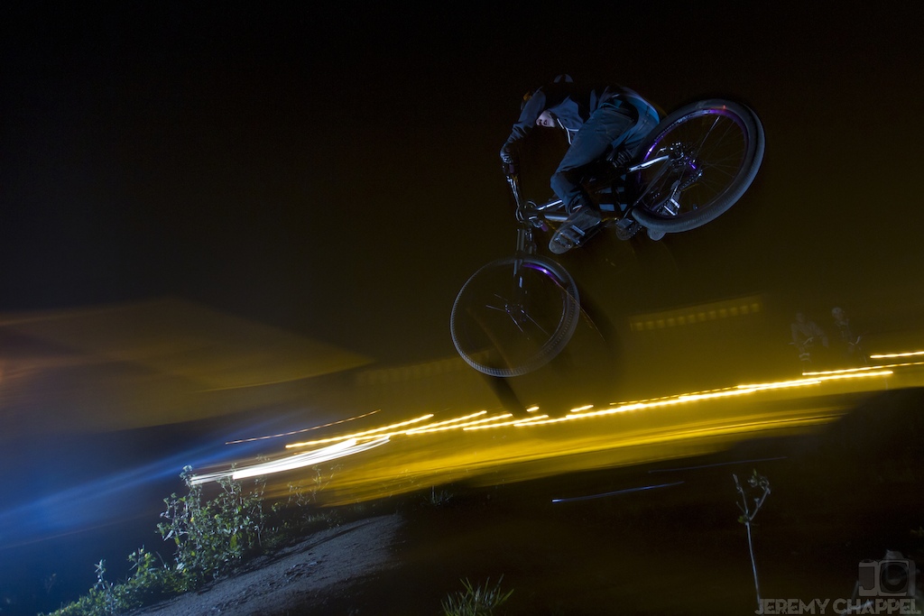 Nighttime photoshoot up at Maindy pumptrack in Cardiff