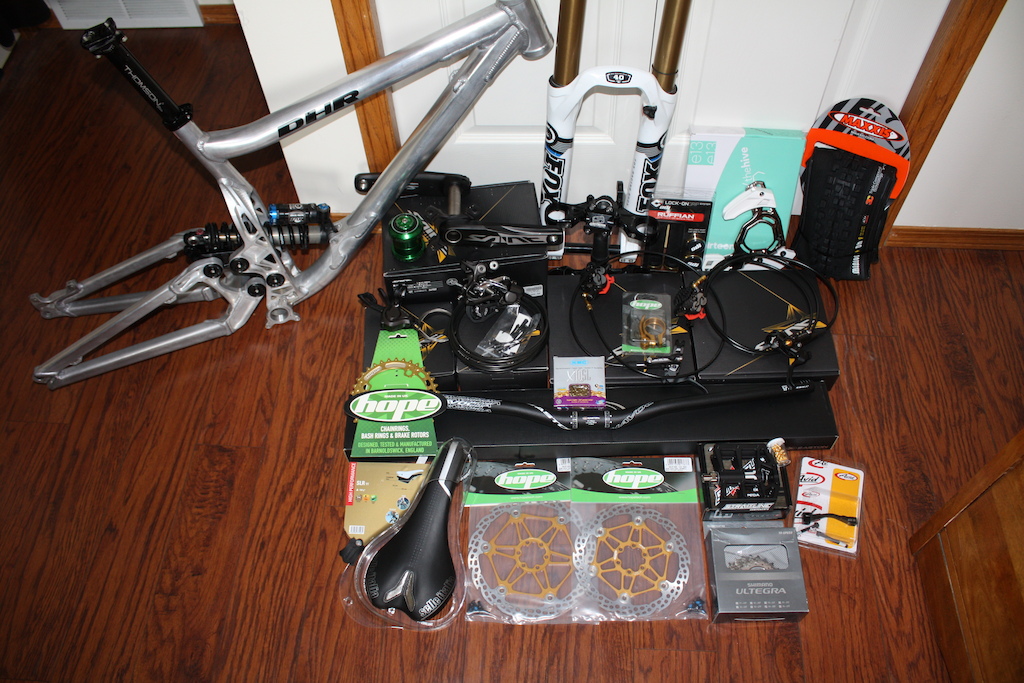 Everything i need to finish my bike, just waiting for my wheels to be built up