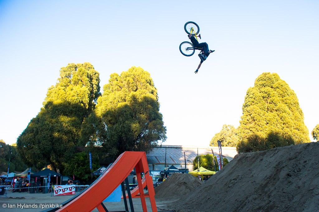 Tom Vansteenbergen was throwing front tuck no handers over the big set all afternoon. I think he did three of them.