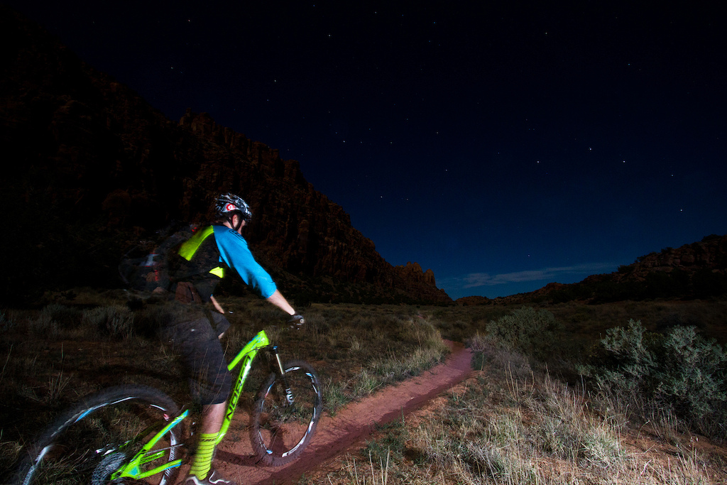Night Riding through Moab's Hidden Valley.