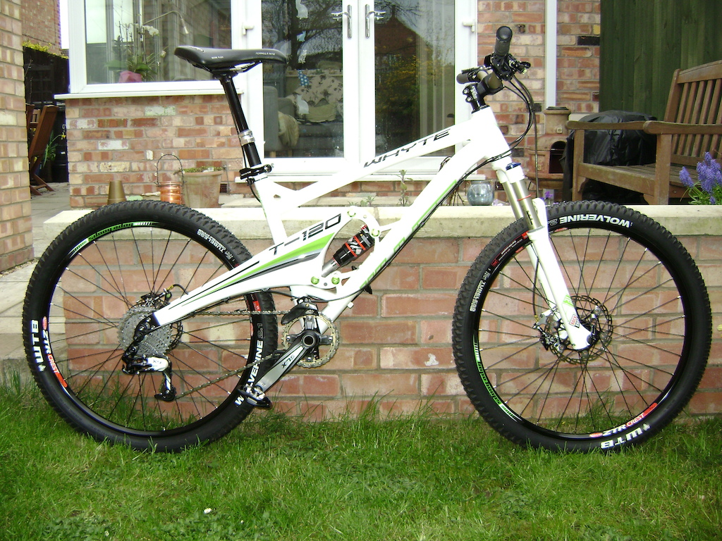 Whyte T120, spec has changed a little since this photo the biggest change being a Fox Float 140 travel fork, transformed the bike, much much better, the ideal trail cerntre weapon.