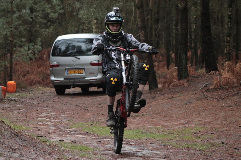 Bror on my bike at Filthy Trails
