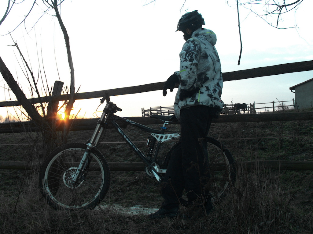 Me and my bike at winter sunset scenery. Photo by WiesiekHT