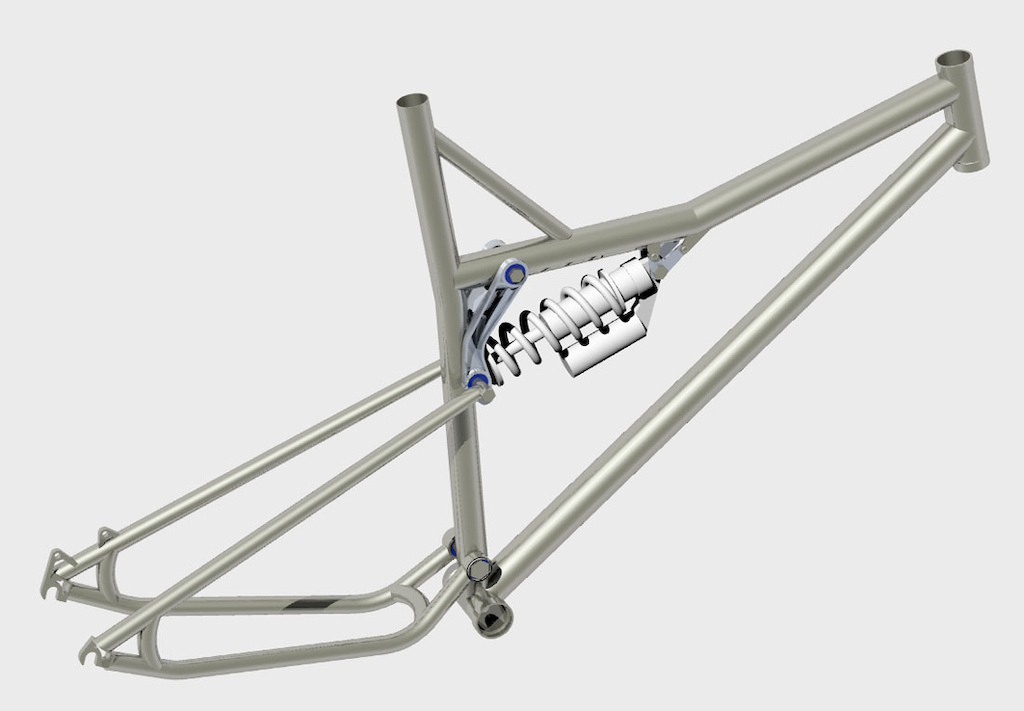 New trail bike frame design- 4130 cromo, 6.1/5.0 in. adjustable travel, 68 degree head angle, 2.5 in stroke shock