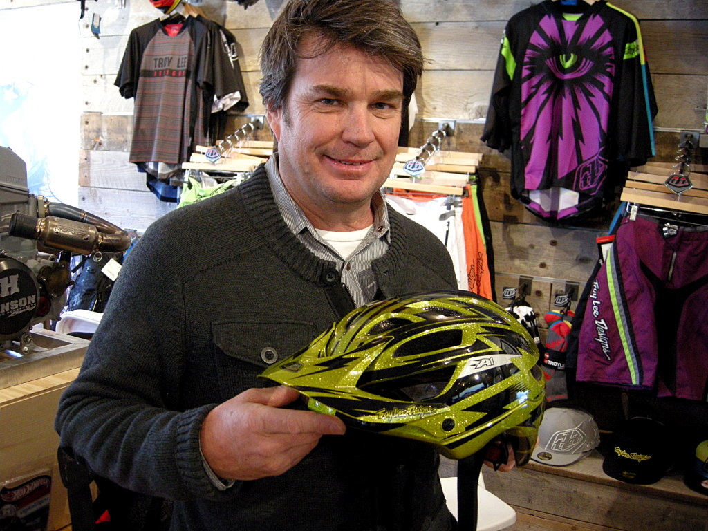 Troy Lee with his new A1 helmet