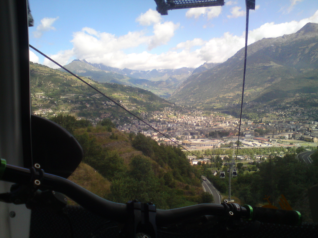 view from the cable car on the way up to one seriously long descent cant remember how long