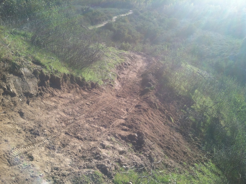 The new dh trail berm before drop