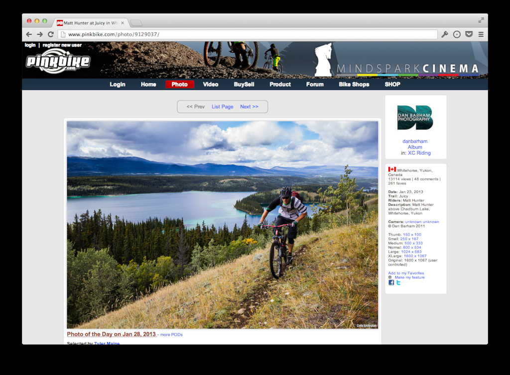 Old Pinkbike photo pages before the update
