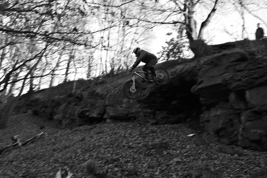 first run at the bear cave drop,
in black &amp; white