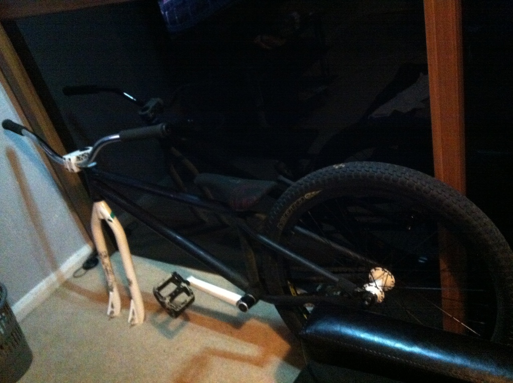 My Cap With the old stem and headset on and  new forks and hub