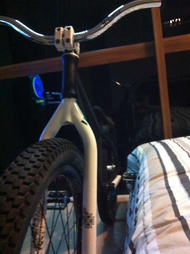 My Cap With the old stem and headset on and  new forks and hub and a quick wheel for riding this weekend