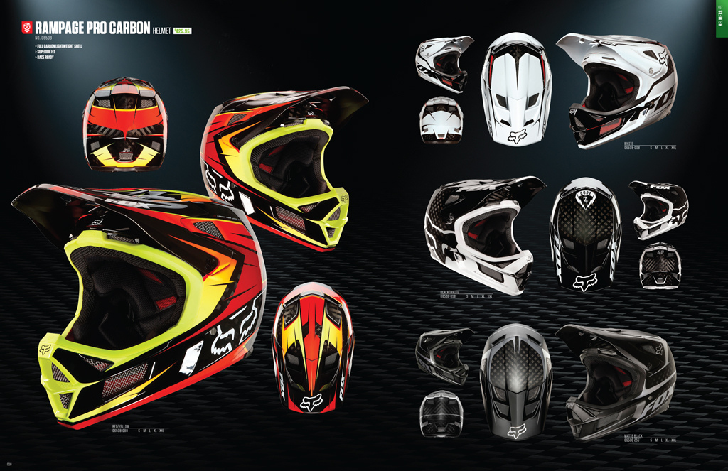 2013 Fox MTB Gear - Rampage Pro Carbon Helmets
