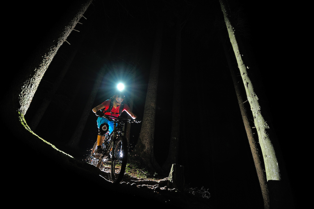 After work mountain biking with the Lupine lights at Tegernsee, Bavaria.