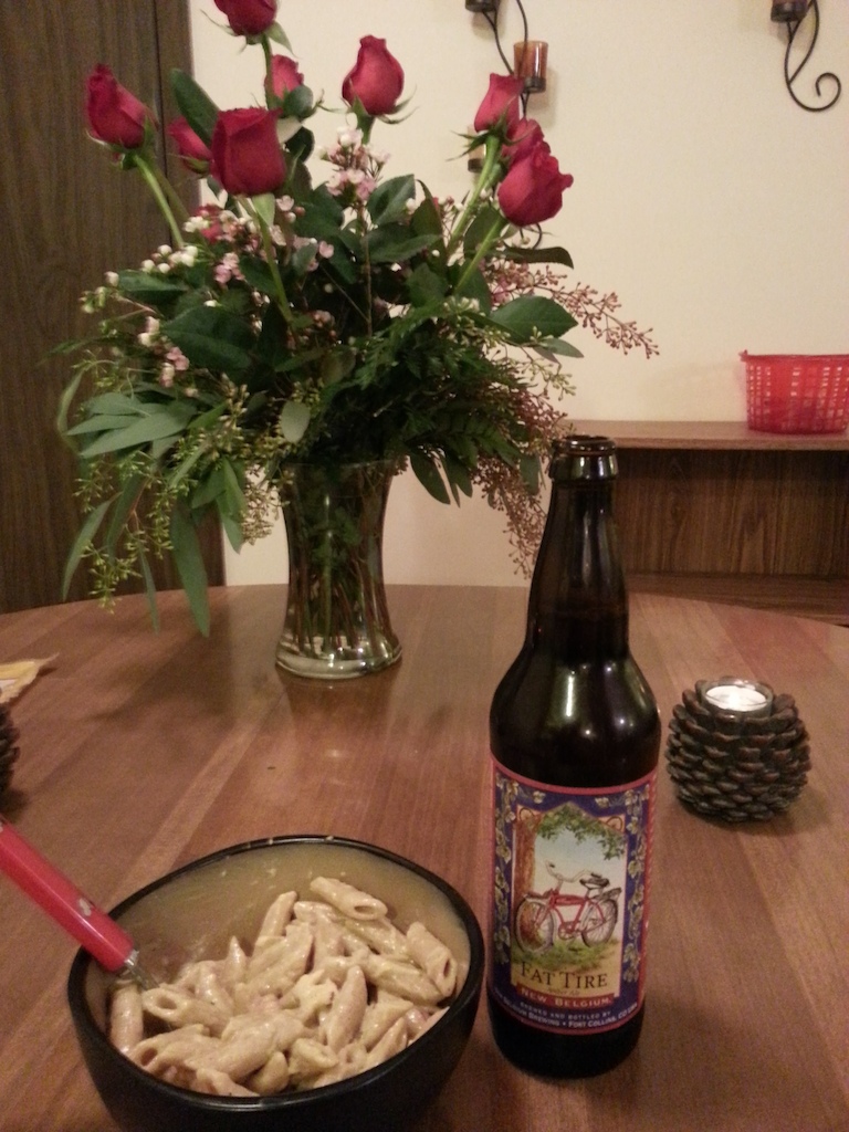 Valentines day with the lady, however I got my biking in there. Fat tire beer fo sho.