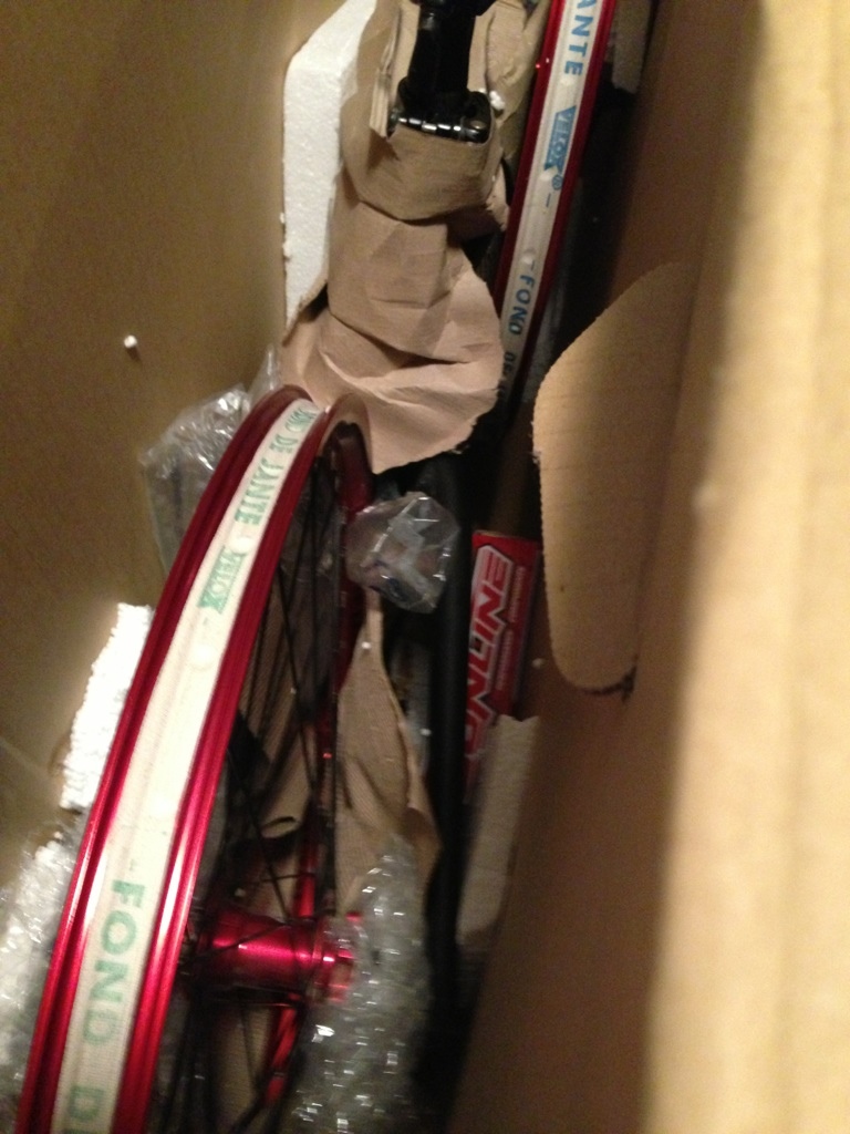 frame and wheels packed up
