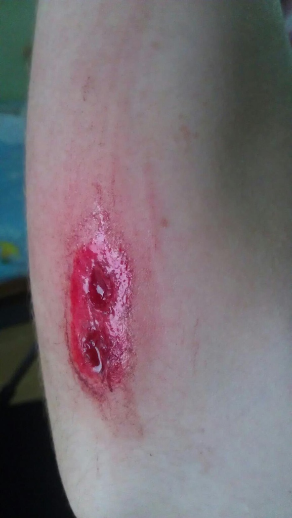 slipped when i came out on the road... it was wet and my front tyre lost traction