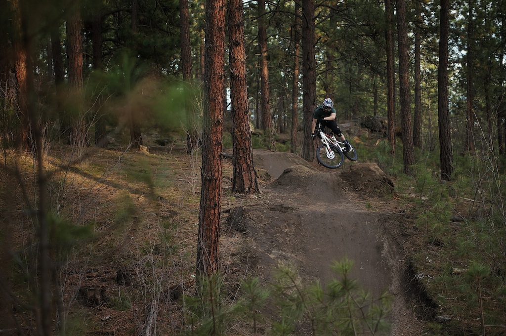 Justin getting some shred on with his new trail bike.