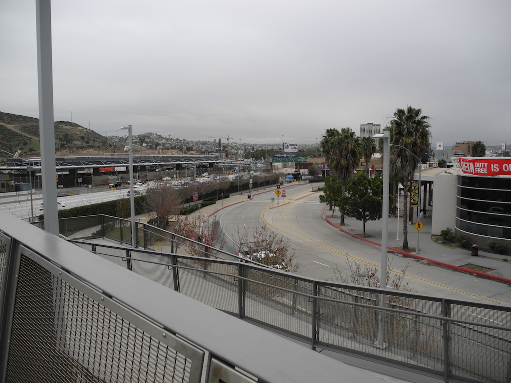 Looking south to the Tijuana pedestrian border