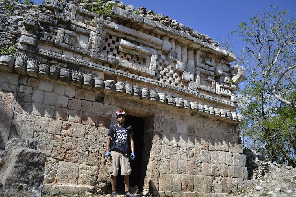 I was riding a bike on Yucatán visiting archaeological sites.