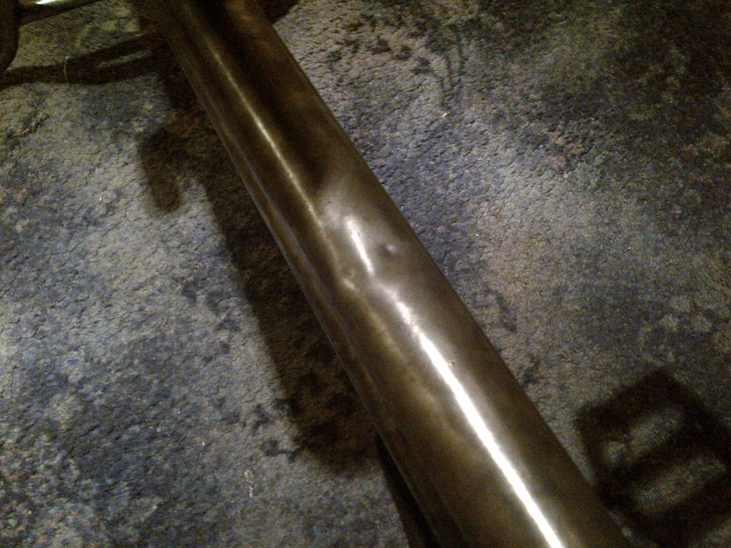 Dint in the on the bottom tube of the frame, hardly noticeable when riding though!