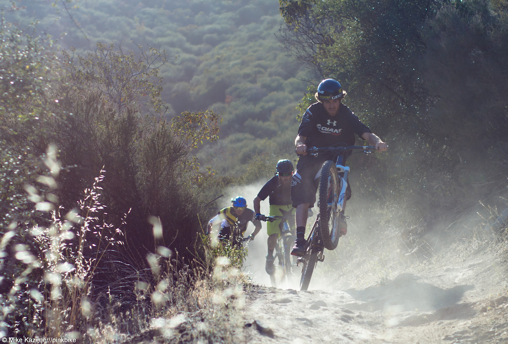 Kurt Sorge leads a pack of riders on a dusty afternoon ride.