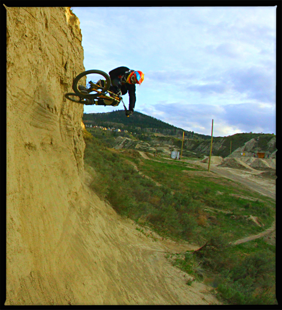 Hitting the bottom wall ride and getting inverted at the Kamloops Bike Ranch.