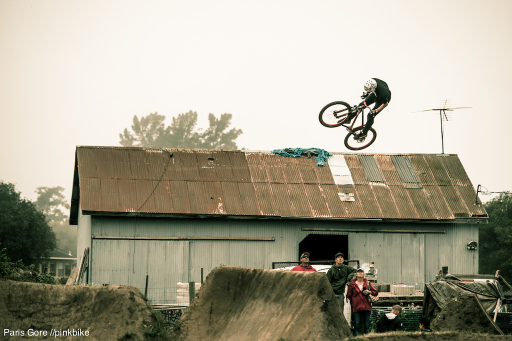 Jake Kinney going roof top height on the hip. About 3 feet higher than anybody else. Kinney sends it.