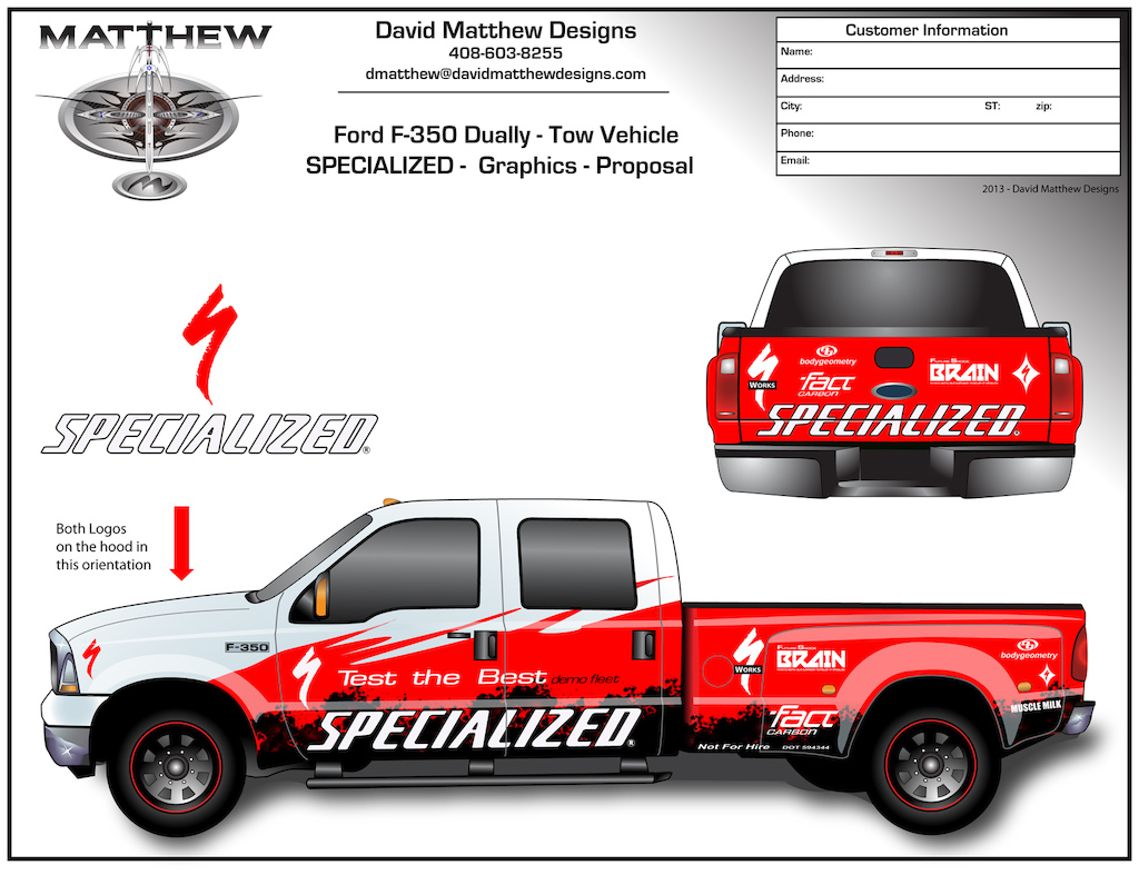 A design concept for the graphics for the Specialized Demo Fleet haulers. I created all the logos, truck, trailer and designed and illustrated the graphics.  This was completely done in Adobe Illustrator.