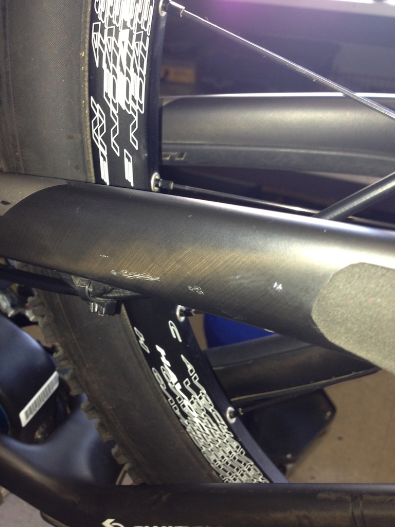 Left seat stay damage