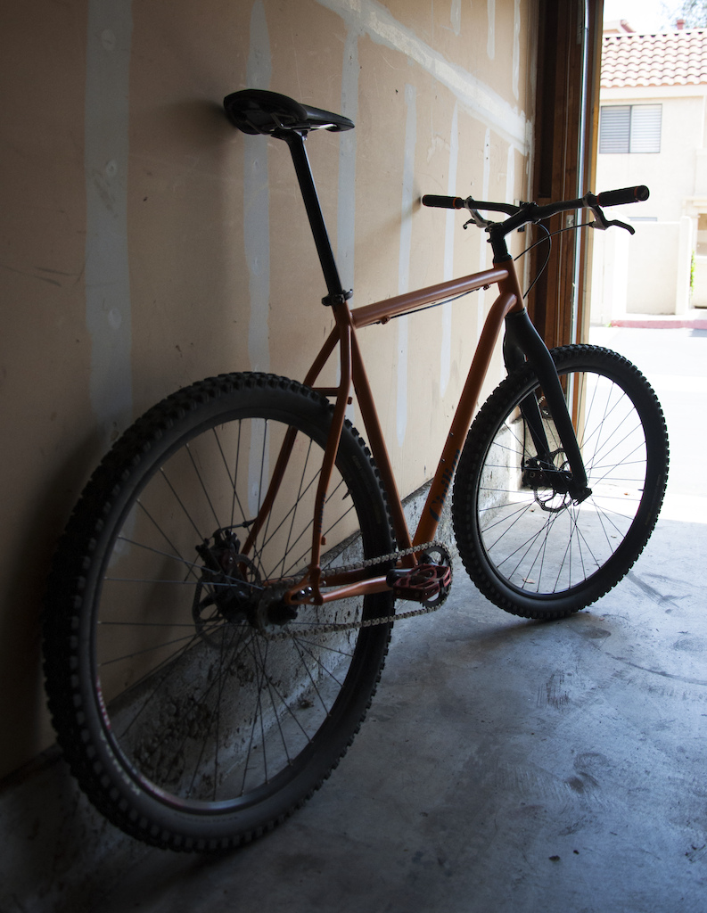 My Civilian Luddite 23". Getting back into riding the hard way: on a rigid SS 29er.