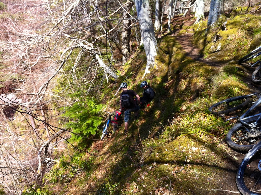 Lucky escape for Colin after he crashed and slipped 30ft down the cliff towards a 150ft drop into the river Findhorn.