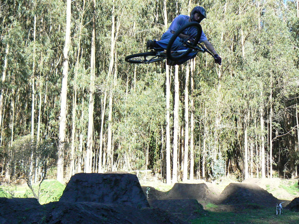 Eddy watching me table at the old quarry jumps a few years back.