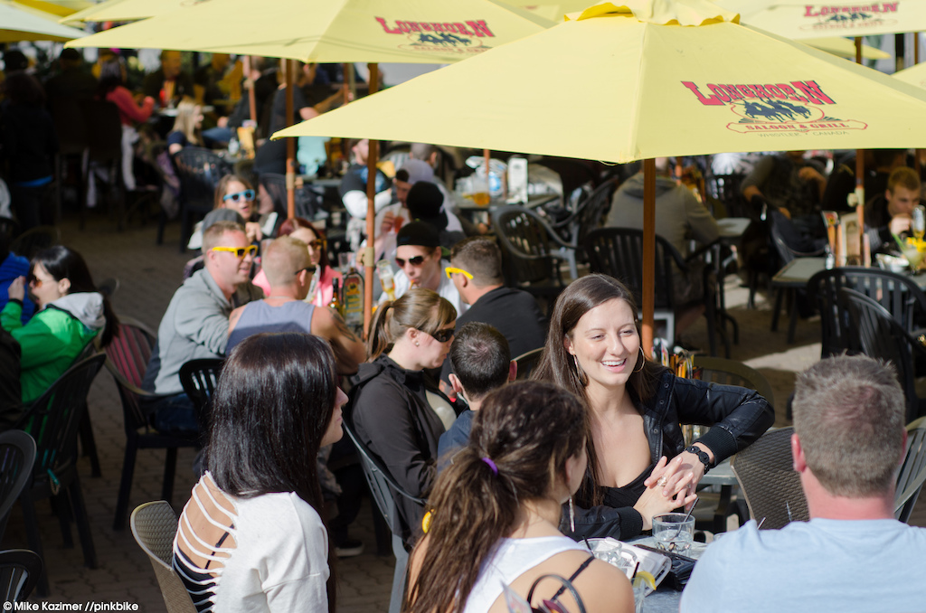 Suns out guns out. The Longhorn deck is always packed with riders looking for apres-riding beverages and food.