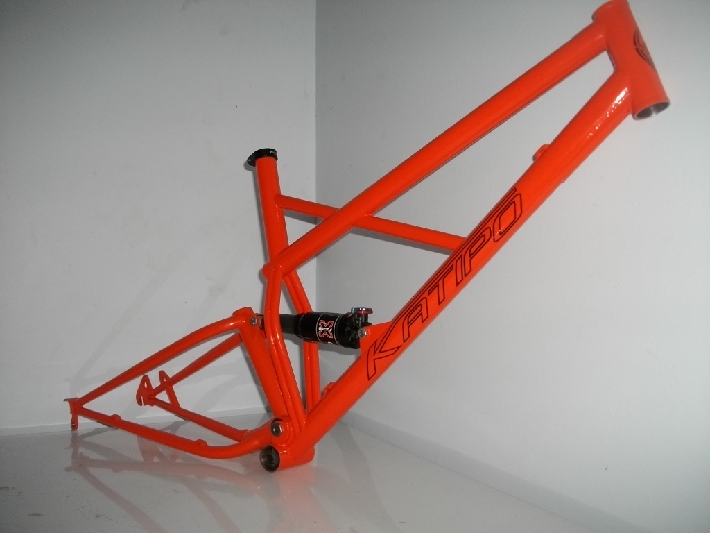 The trail frame with "general lee" orange paint job