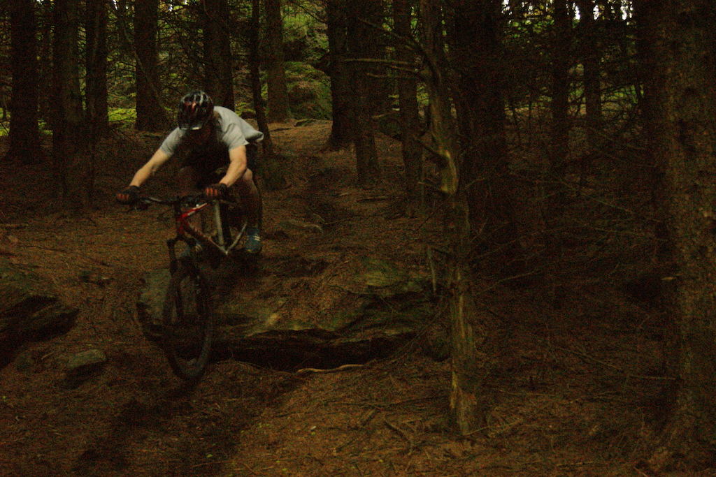 a DH trail we found in a local woods :) this was the easy part :P