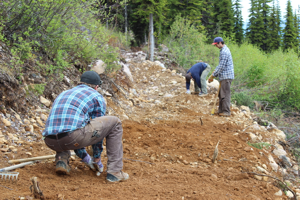Under all that rock is a dirt trail. Our job is to reveal it.