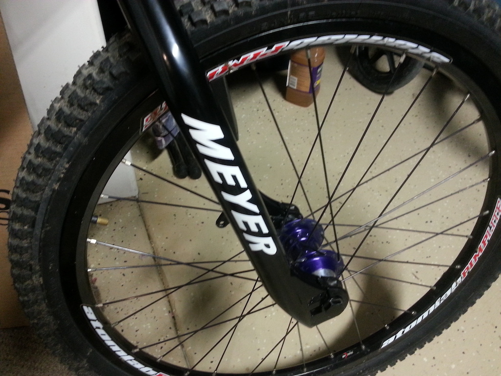 Custom 24" DMR forks, Profile MTN 20mm Thru axle Disc hub