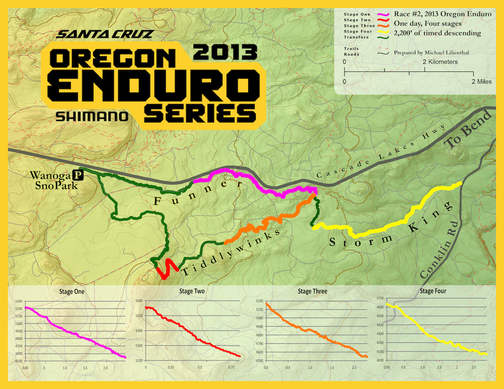 The 2013 Oregon Enduro Course Map