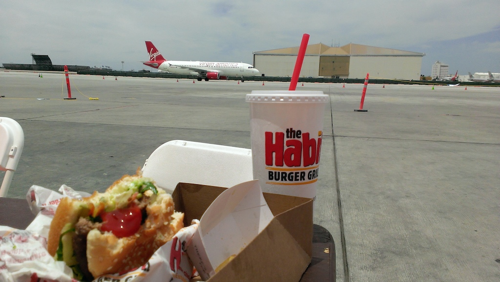 Free lunch on the tarmac at LAX for the entire construction crew.
