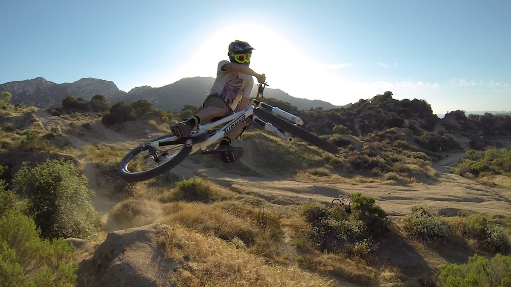 GoPro still of jumping the DHR for the first time