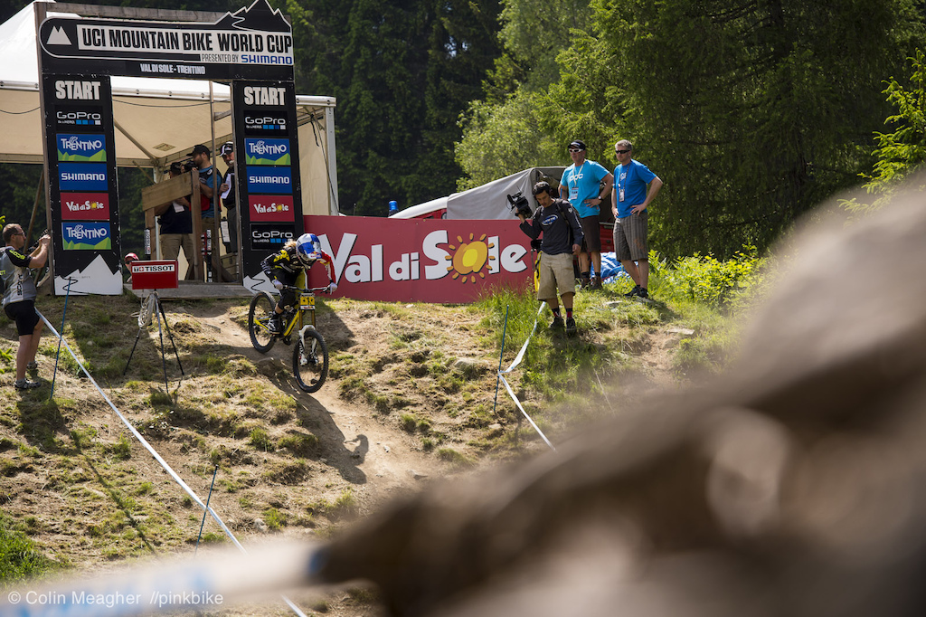 Annnnnnnd racing will commence now with Rachel Atherton laying down an untouchable 3 51.866 run--6 seconds and some ahead of the next closest rider Emmeline Ragot.