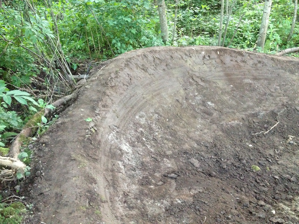 The gnarly steep berm in kush corner